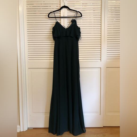 Theia Green Bridesmaid Eduarda Ruffle Maxi Dress - Picture 7 of 7